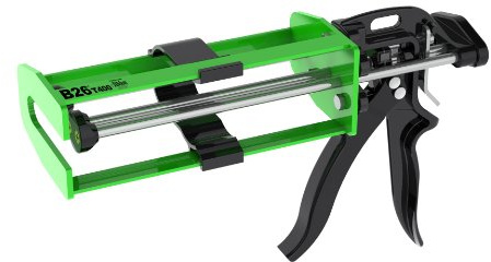 Albion Engineering Company B26T400 400 Series B-Line Manual Multi-Component Cartridge Epoxy Adhesive Gun, 1:1 Ratio (200 x 200 ml) & 2:1 Ratio (200 x 100 ml), Black/Green