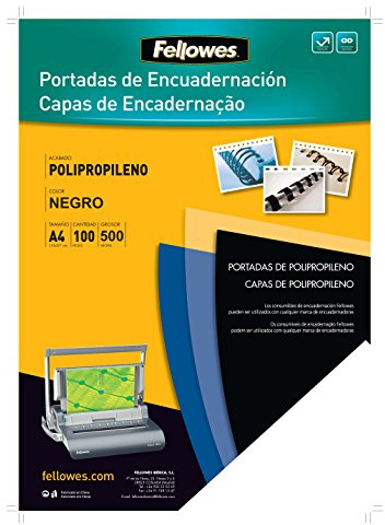 Fellowes 54772 Couvertures de reliure en polypropylène A4 noir