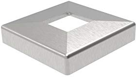 Edelstahl Rosette V2A geschliffen für Rundrohr + Vierkantrohr Pfostenabdeckung Abdeckkappe Rosette passend für Rohr Vierkant 40 x 40 mm