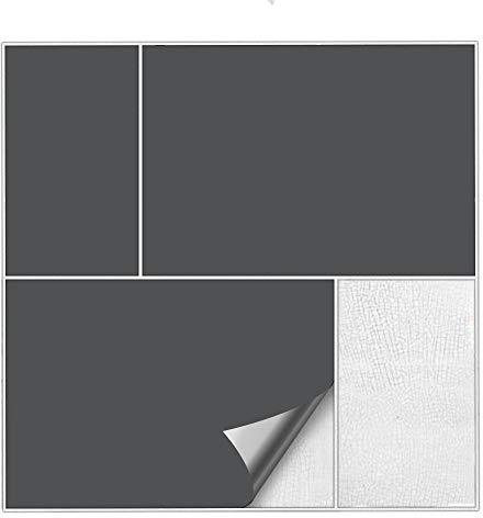 Kiwistar Fliesenaufkleber Dunkelgrau 73 Seidenmatt - 14,5 x 19,5 cm - 50 Stück - Klebefliesen Fliesenmuster Stickerfliesen Wandfliesen überkleben