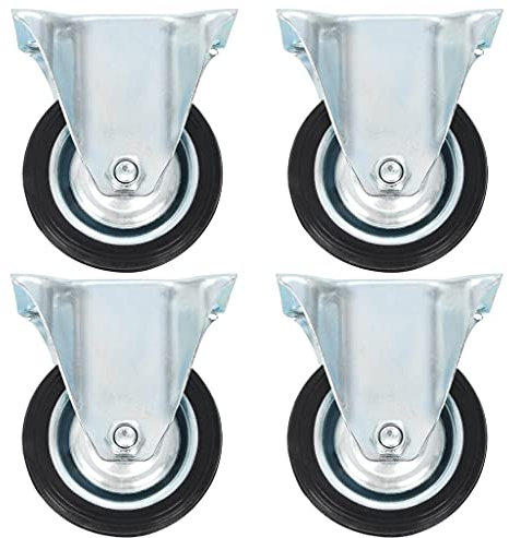 vidaXL 12x Fixed Casters Accessory Replacement Trolley Cart Dolly Furniture Moving Bed Table Drawer Box Stand Shelf Wheels 75mm