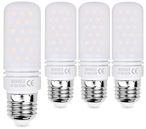 HZSANUE LED Lampen 15W, 120W Glühlampenäquivalent, 1700lm, 3000K Warmweiß, E27 Edison Schraube, 4 Stück