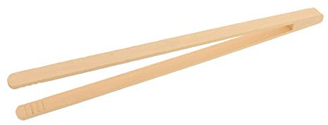 25x HOFMEISTER® Grillzange, 40 cm, für Wurst, Steaks & Gemüse auf dem BBQ, fester Griff dank Rillen-Fräsung, hygienisch & hitzebeständig, Bratwurst-Pinzette, Buchen-Holz