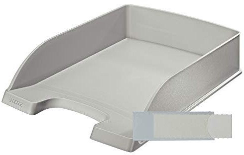 Leitz Plus Briefablage Standard A4 (10er Pack + 20 Etiketten, grau)