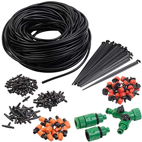 Royal Gardineer Bewässerungssystem: 136-teiliges Sprinkler Pflanzen-Bewässerungs-Set, 40 m zuschneidbar (Sprinkler Bewässerungsanlage, Pflanzenbewässerung Set, Topf)