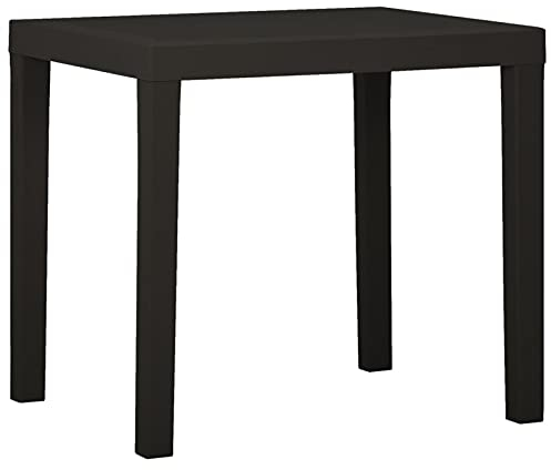 Tidyard Gartentisch Balkontisch Terrassentisch Gartenmöbel Esstisch Tisch Kunststoff Anthrazit 79x65x72 cm
