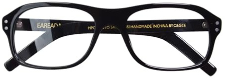 EAREADA Quadratische Herren-Brille MPO847DTO Acetat-Rahmen klare Gläser im Vintage-Stil, Schwarz, Größe 54, 54 large