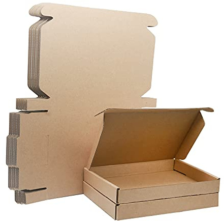 C6 A6 Royal Mail Large Letter PIP Boxes, 163x112x20mm Corrugated Cardboard Shipping Boxes, Brown Small Postal Packaging Mailing Boxes for Business, Posting, Storing or Gift (Pack of 10)