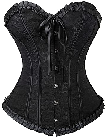 WLFFW Corsage Dessous übergröße Korsett Sexy Damen | Damen korsett retro, Sexy corset zum schnüren, Cosplay Kostüm für Feste wie Halloween, Karneval, Fasching und Theaterbühnen