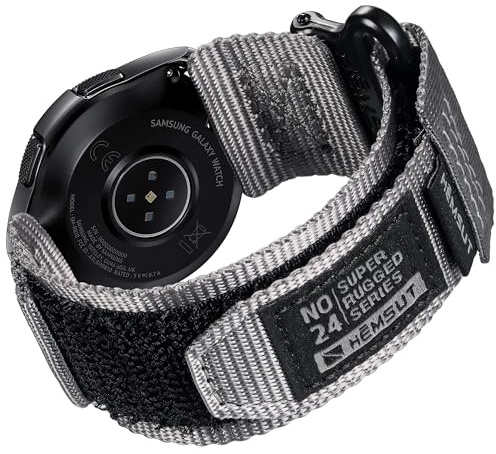 Kompatibel mit Samsung Galaxy 45/44/40mm Watch 6/5/5 Pro/4/, 46/42mm watch 4 Classic/ 45mm Watch 3 Uhrarmband, Nylon Sportband mit Klettverschluss