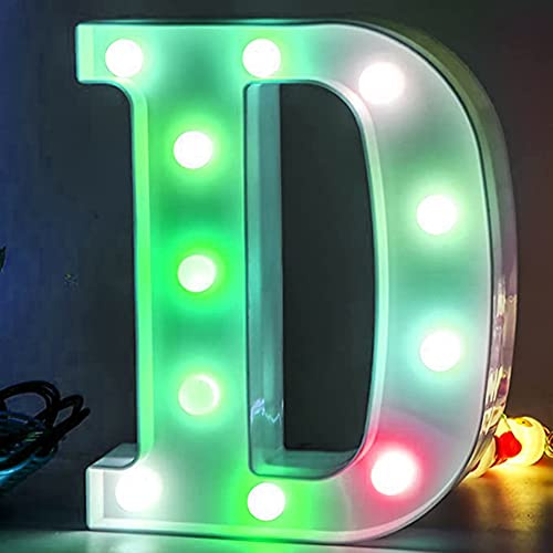 Bunte LED Festzelt Buchstabe leuchtet Zeichen Alphabet Lampe 2xAA Batterie Nachtlicht Dekoration für Hochzeit Geburtstag Weihnachtsfeier Bar Dekor