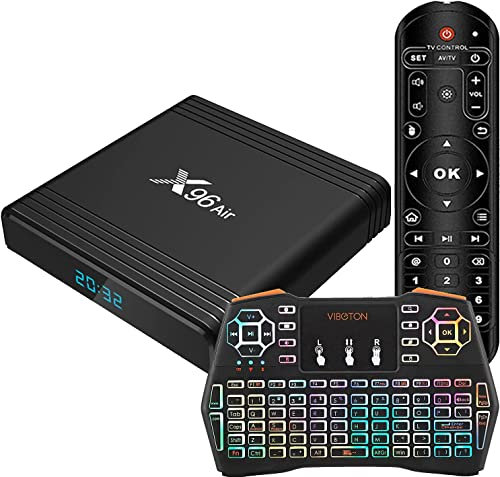 LIROM Android 9.0 TV Box, X96 Air 4GB+64GB con Amlogic S905X3 64-bit Quad Core Arm Corte-A55 Compatible con 2.4G 5G Dual Wifi/8K/3D/USB 3.0/H.265 Smart TV Boxes,2gb+16gb