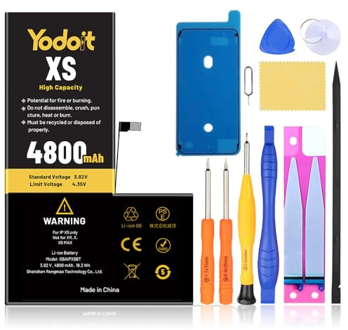 Yodoit Für iPhone XS (A1920, A2097, A2098, A2099, A2100) 4100 mAh Akku Ersatz Hohe Kapazität 0 Zyklen Neuer Akku mit Reparaturwerkzeug-Set & Kleber