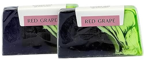 Rote Trauben Seifen, Blockseife, Naturseife mit Duft, vegan, festes Duschgel, für alle Hauttypen, Soap Bar für Gesicht, Körper, Haare, 100 Gramm