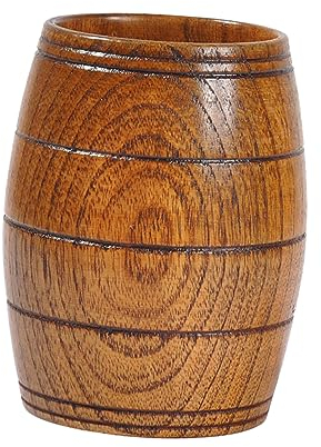 BESTonZON Wooden Tea Mug Beer Barrel Modeling Multipurpose Cup for All Beverages