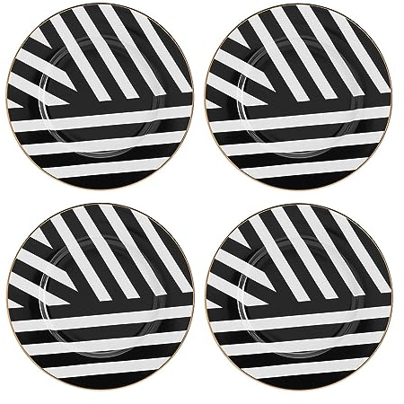 MIKASA Luxe Deco 4pc Fine China Side Plate Set, 21cm, Gift Boxed