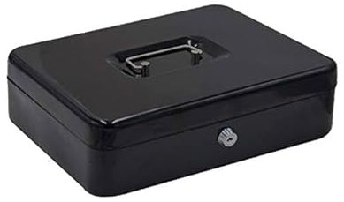 BRASQ Geldkassette abschließbar MB300 - Kasse mit Münzzählbrett, Groß 30 x 24 x 90cm- Abschließbare Box, Geldkasse, Geldkoffer geeignet für Geldaufbewahrung - Schwarz