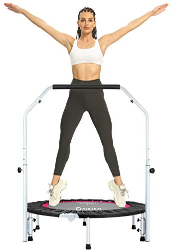 DARCHEN Mini-Trampolin für Erwachsene – Indoor-Rebounder für Bewegung und Workout, verbesserte Design-Federn für sicherere, ruhigere Sprungkraft [100 cm]