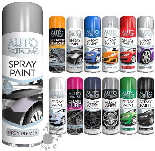 SCHNAZZ 1 x Auto Extreme Grey Primer Aerosol Spray Paint 250ml, Professional Quality, Perfect Finish, Multipurpose Exterior and Interior Spray for Cars, Bikes,Vans, Metal, Wood and more