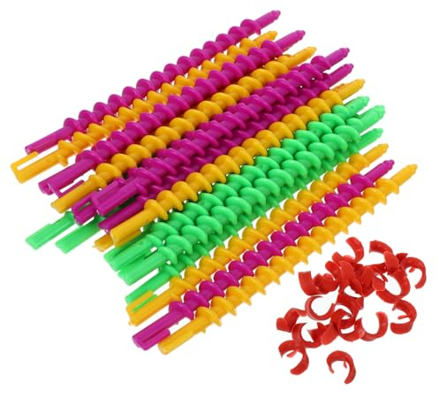 Healvian 20 bigodini permanenti, avvolgitori a spirale, in plastica, per fredde e acconciature, compatti e portatili, 6,1 x 0,39 x 0,39 pollici