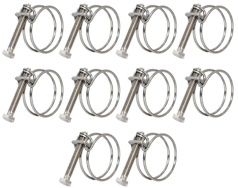 ALI2 Double Wire Hose Clamps,Stainless Steel Hose Clamp,Hose Clamp,Metal Clamp,Adjustable,Hose Clamp,Stainless Steel (48-55mm)
