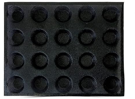 JANZU Moule en Silicone à 20 Trous Gâteau T Mini ModèLe de Pizza Moule à Hamburger à Pain Outil de Plateau de Cuisson AntiadhéSif