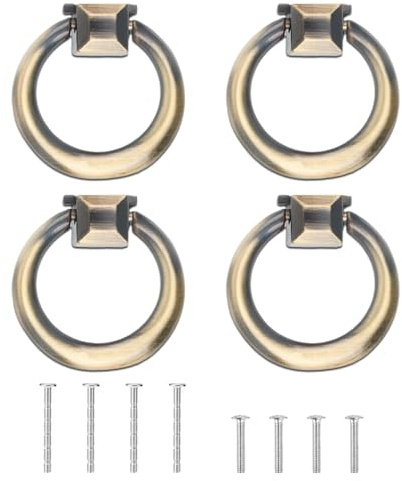 Misuyue 4PCS Schrankgriffe Bronze, Möbelknöpfe Vintage, Antike Stil Schrankknöpfe, Zinklegierung Möbelgriffe für Schublade Kommoden Kleiderschrank