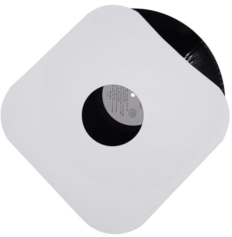 20 custodie interne per dischi in vinile in carta kraft bianca pesante con angoli arrotondati, coperture protettive antistatiche per album LP (30,5 cm)