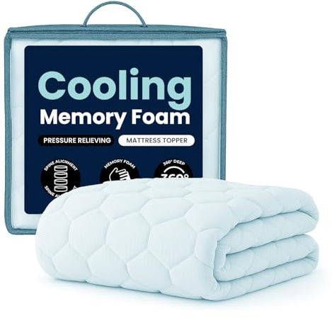 Home Republic Super King Memory Foam Mattress Topper (183 × 198 cm) | 4 cm Deep Cooling Mattress Topper | Pressure Relief & Hypoallergenic | 360° Deep Pocket Fit for Mattresses up to 50 cm