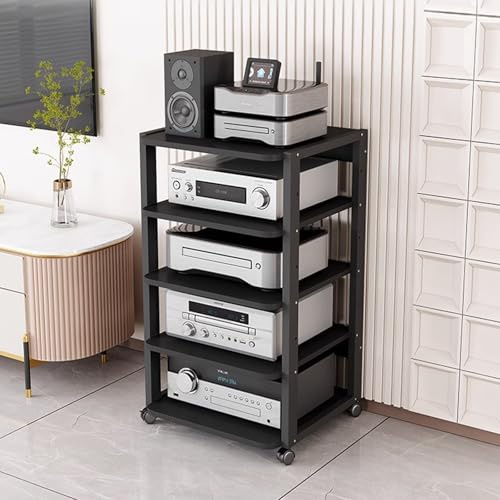 Schlafzimmer Audio-Video-Medienständer, Wohnzimmer Audio-Video-Regal, Moderne mehrschichtig Verstärker-Rack-Regal, Medienspeicher-Organizer, Plattenspielerständer mit Stauraum,Projektorständer.