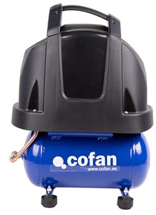 Cofan Compresor de aire portátil | Coaxial | Sin aceite | 6 l, 160l/min, 8 bares | Ideal para pintura, inflado y limpieza