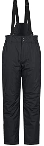 Mountain Warehouse Dusk Mens Long Ski Pants - Water-Resistant Trousers with Adjustable Fit & Lots of Pockets, Thermal Tested -20 °C - Winter Skiing, Sports, Walking Black L