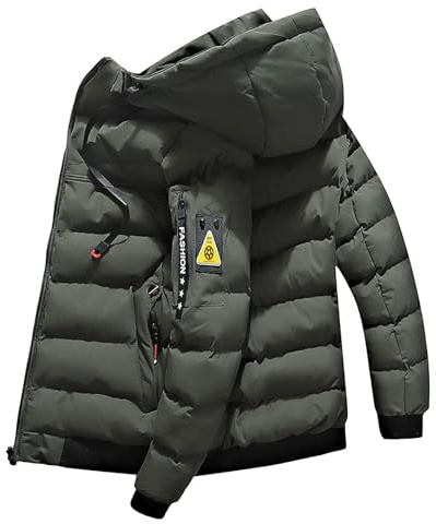 Generisch Skijacke Herren Winterjacke mit Kapuze Wasserdicht Winddicht Funktionsjacke Outdoor Jacke Sport Schneejacke Verdickte Warm Padded Jacket mit Reißverschluss Outdoorjacke