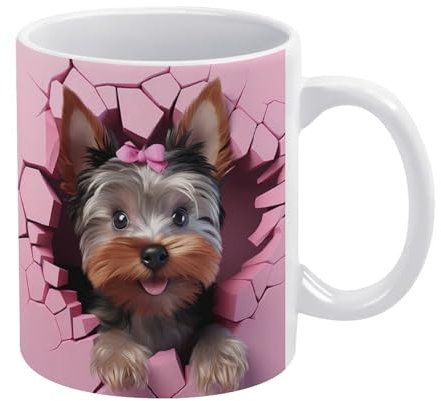 Tazze Di Caffè 3D Yorkshire Terrier, Stampata Tazza Da Caffe Moderne Tazza Per Uomo Compleanno Caffè E Tè 330Ml