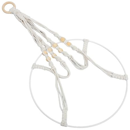 TINEASUR Artistic Bohemian Style Hanging Plant Basket Cotton Rope Plant Hanger Drying Rack for Home Decor