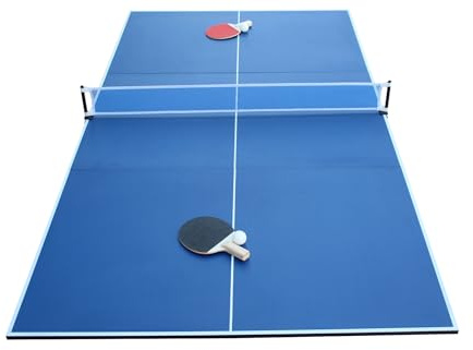 SOKKER Plateau de Ping-Pong Pliable en 3 Panneaux, 208 x 112 cm, avec Filet, Raquettes et Balles (Bleu)
