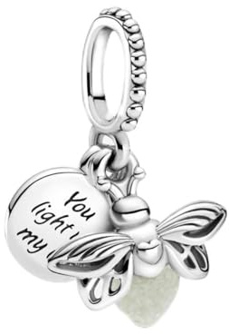 PANDORA Glow-in-the-dark Firefly Dangle Charm- With Gift Box