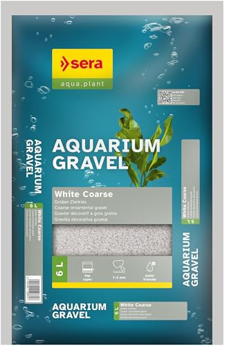 sera Aquarium Gravel White Coarse 6 L | Bodengrund für alle Süßwasseraquarien | verträglich für Fische, Welse und Garnelen | natürliche Optik