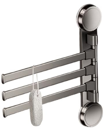 Pastilla Para Toallas Giratorias: Colgadora De Varillas De Aluminio Giratoria, Elegante Accesorio De Pared Extensible | Barra De Organizador Ajustable Plegable, Gancho De Almacenamiento Fuerte Y Compa