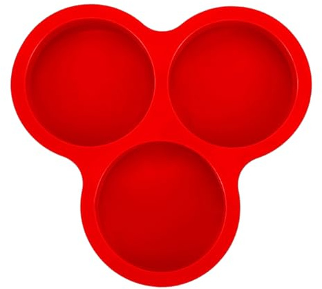 Molde de silicona para huevos para freidora de aire, material de silicona de alimenticio, 22,8 x 21,8 x 2 cm, molde de bandeja de huevos de 3 cavidades, herramienta de horneado de cocina