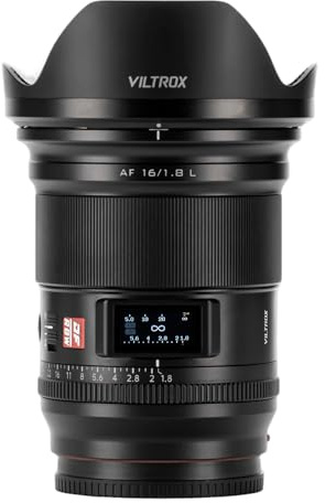 VILTROX 16mm F1.8 L Full Frame Lens for L-Mount, Large Aperture Autofocus Lens with LCD Screen, Wide Angle Prime Lens for Panasonic LUMIX S5 II S1 S9 S1R II, Compatible with LEICA SL2, Sigma FPL BF