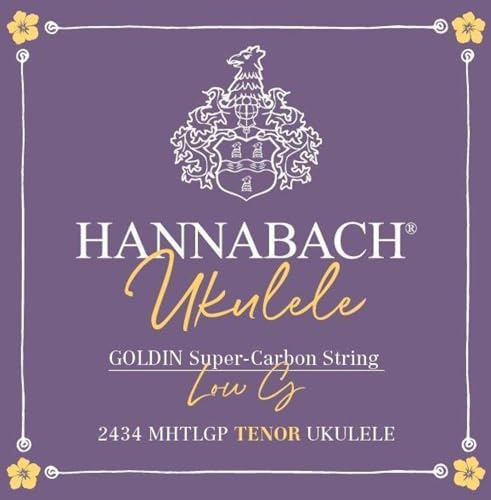 Hannabach Ukulele-Saiten - Tenor Ukulele Super-Carbon Goldin - Einzelsaite Low G - Medium High Tension - Scale 43'' - .041-2434MHTLGP
