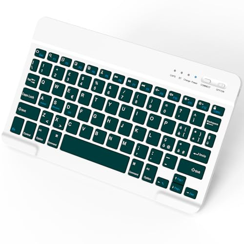 NEWCOO Tastiera Wireless Bluetooth,Rechargeable Ultra Sottile Tastiera Wireless Compatta sottile e Portatile con Tablet per Tablet IOS iPad Pro/Air/Mini/Android/Windows/Telefoni,QWERTY Layout Italiano