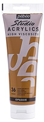 Pébéo - Acrylique Fine Studio Acrylics - Peinture Acrylique Sienne - Sienne Naturelle - 250 ml 169-036