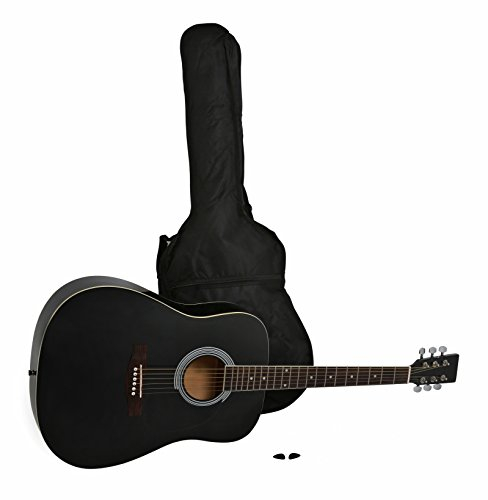 Juan Miguel Navarrez Akustikgitarre, akustische Gitarre, schwarz, inkl. Tasche