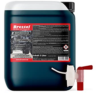 Brestol Rostomvandlare 5 liter med utloppskran 51 mm – rostomvandlare och primer i ett drag – rostskydd rostborttagare