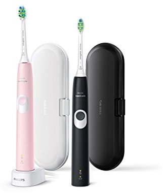 Philips 4300 Series HX6800/35 Adult Sonic Toothbrush Black, Pink Electric Toothbrush – Electric Toothbrush (AC/Battery, Built-in Battery, 110-240, Lithium-Ion (Li-Ion) Status, 2 Pieces (s))