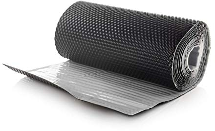 DQ-PP WANDANSCHLUSSBAND – Länge 5m – Breite 300mm – Graphit RAL 7016 – hochwertiges Aluminium und Butyl – Selbstklebend – Dach Kaminanschlussband 3D Struktur Dachabdeckung Aluminiumband