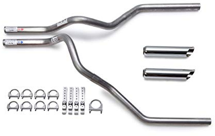 Tailpipe-Only Mandrel-Bent Dual Truck Exhaust Kit with Chrome Tips