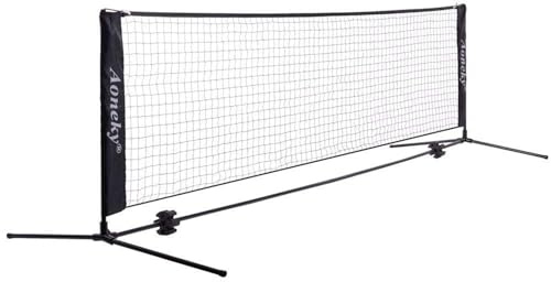 Aoneky Kit da Tennis 2,1M/ 3M/6M, Telaio in Metallo e Robusta Rete in Nylon Portatile - Rete da Pickleball Pieghevole per Allenamento Tennis Badminton Calcio Pallavolo (2,1 x 0,8 M)
